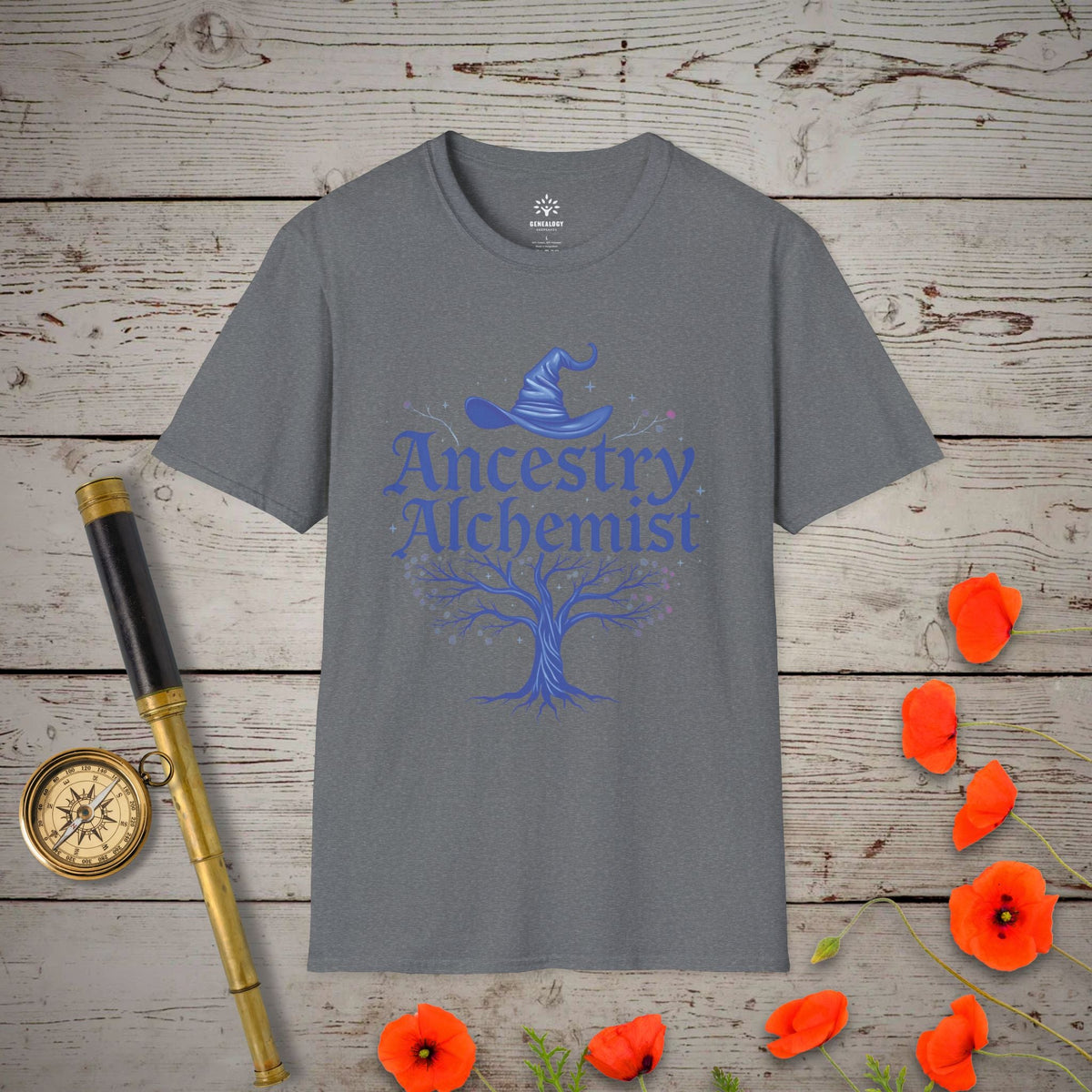 Ancestry Alchemist T-Shirt - Genealogy Keepsakes Custom Genealogy Gift - Graphite Heather S