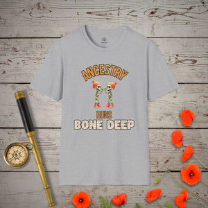 Ancestry Runs Bone Deep T-Shirt - Genealogy Keepsakes Custom Genealogy Gift - Sport Grey S