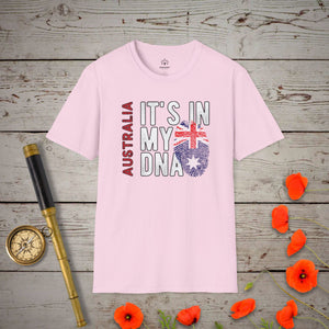 Australia - It's In My DNA T-Shirt in Light Pink by Genealogy Keepsakes