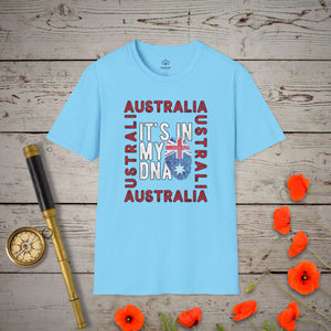 Australia - It's In My DNA T-Shirt in Sky by Genealogy Keepsakes