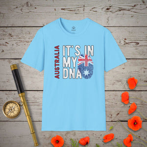Australia - It's In My DNA T-Shirt in Sky by Genealogy Keepsakes