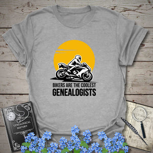 Bikers Are The Coolest Genealogist T-Shirt - Genealogy Keepsakes Custom Genealogy Gift - Sport Grey S