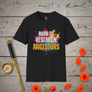 Born To Research T-Shirt - Genealogy Keepsakes Custom Genealogy Gift - Black S