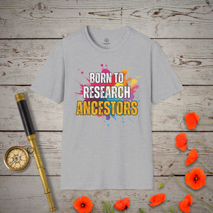 Born To Research T-Shirt - Genealogy Keepsakes Custom Genealogy Gift - Sport Grey S