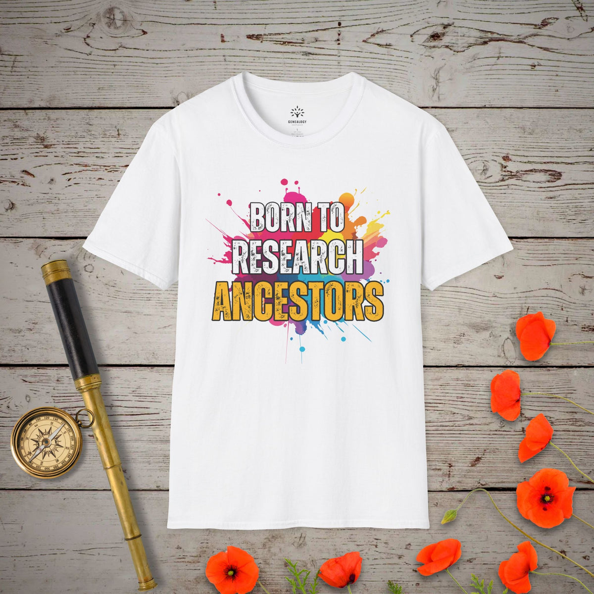 Born To Research T-Shirt - Genealogy Keepsakes Custom Genealogy Gift - White S