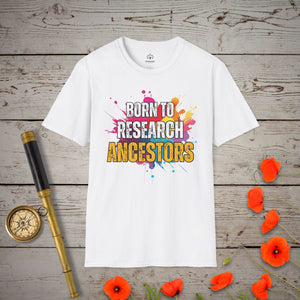 Born To Research T-Shirt - Genealogy Keepsakes Custom Genealogy Gift - White S