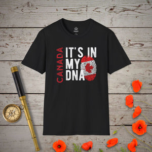 Canada - It's In My DNA T-Shirt in Black by Genealogy Keepsakes