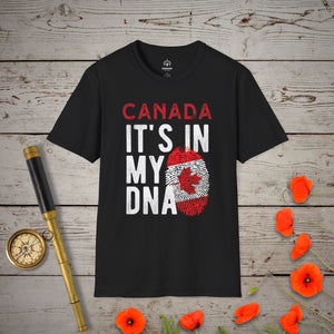 Canada - It's In My DNA T-Shirt - Genealogy Keepsakes Custom Genealogy Gift - Black S