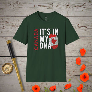 Canada - It's In My DNA T-Shirt in Forest Green by Genealogy Keepsakes