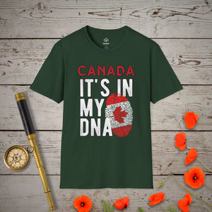 Canada - It's In My DNA T-Shirt - Genealogy Keepsakes Custom Genealogy Gift - Forest Green S