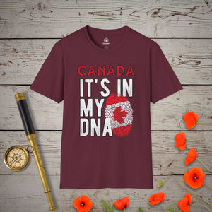 Canada - It's In My DNA T-Shirt - Genealogy Keepsakes Custom Genealogy Gift - Maroon S