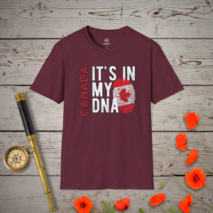Canada - It's In My DNA T-Shirt in Maroon by Genealogy Keepsakes