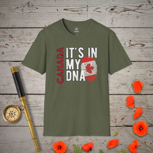 Canada - It's In My DNA T-Shirt in Military Green by Genealogy Keepsakes