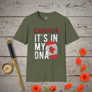 Canada - It's In My DNA T-Shirt - Genealogy Keepsakes Custom Genealogy Gift - Military Green S