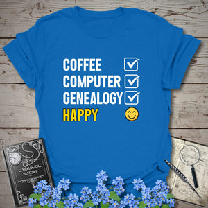 CCG Happy T-Shirt - Genealogy Keepsakes Custom Genealogy Gift - Royal S