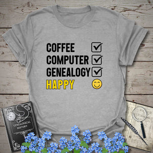 CCG Happy T-Shirt - Genealogy Keepsakes Custom Genealogy Gift - Sport Grey S