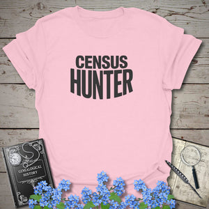 Census Hunter T-Shirt in Light Pink by Genealogy Keepsakes