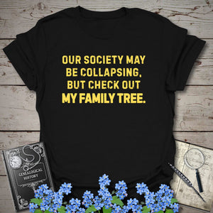 Check Out My Family Tree T-Shirt in Black by Genealogy Keepsakes
