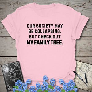 Check Out My Family Tree T-Shirt in Light Pink by Genealogy Keepsakes