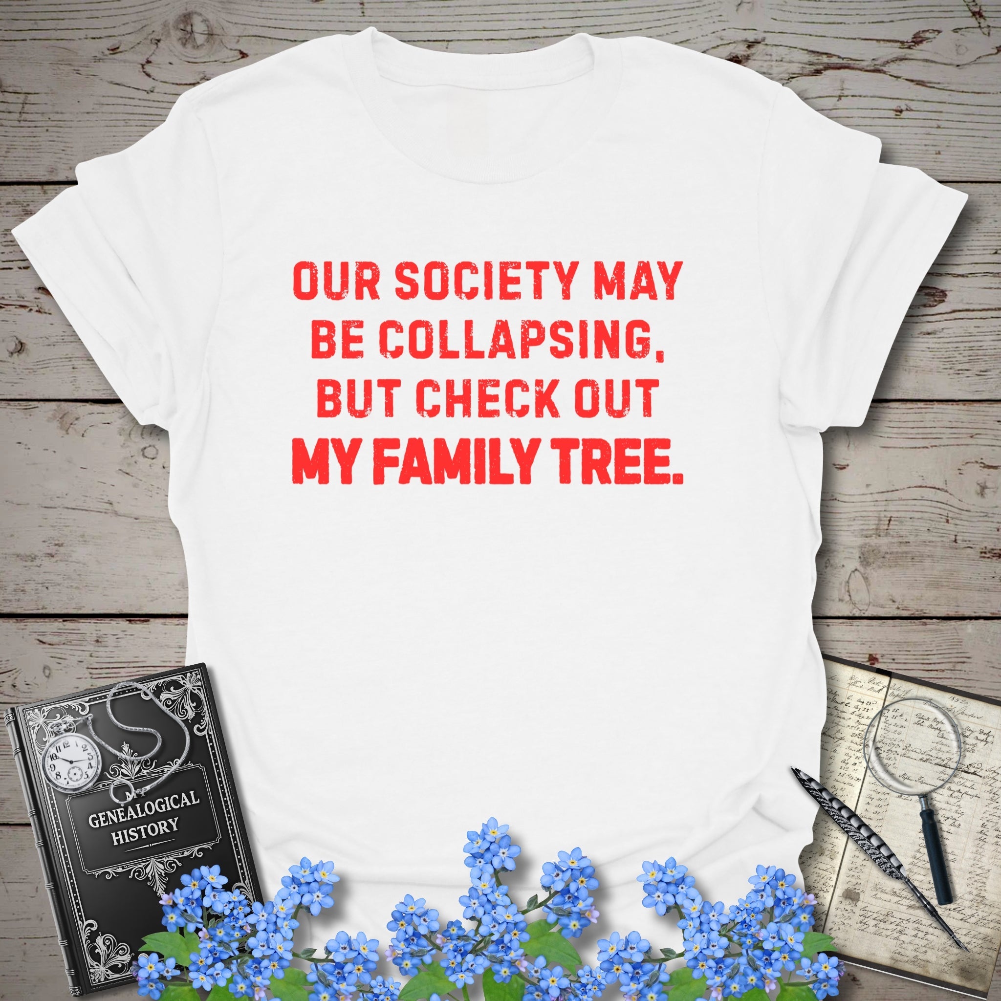 Check Out My Family Tree T-Shirt in White by Genealogy Keepsakes
