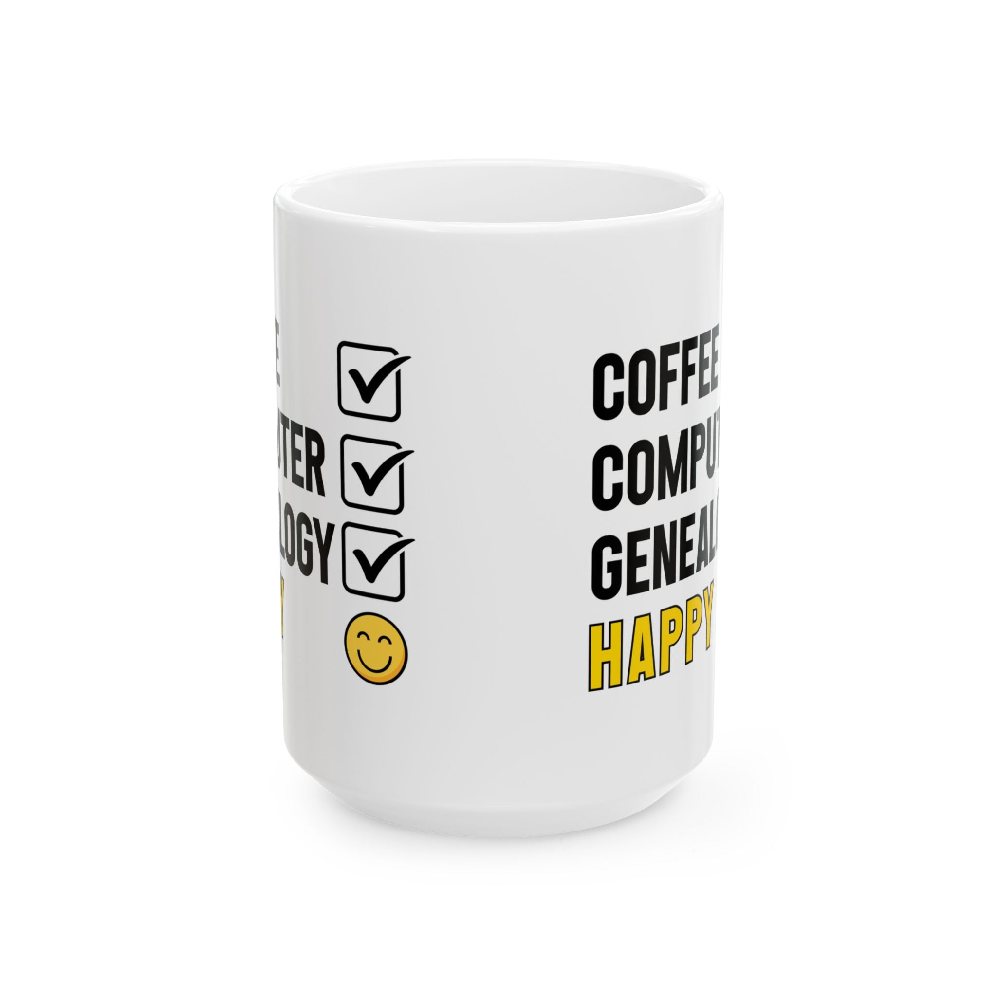 Coffee, Computer, Genealogy, Happy Mug (11oz|15oz) in by Genealogy Keepsakes