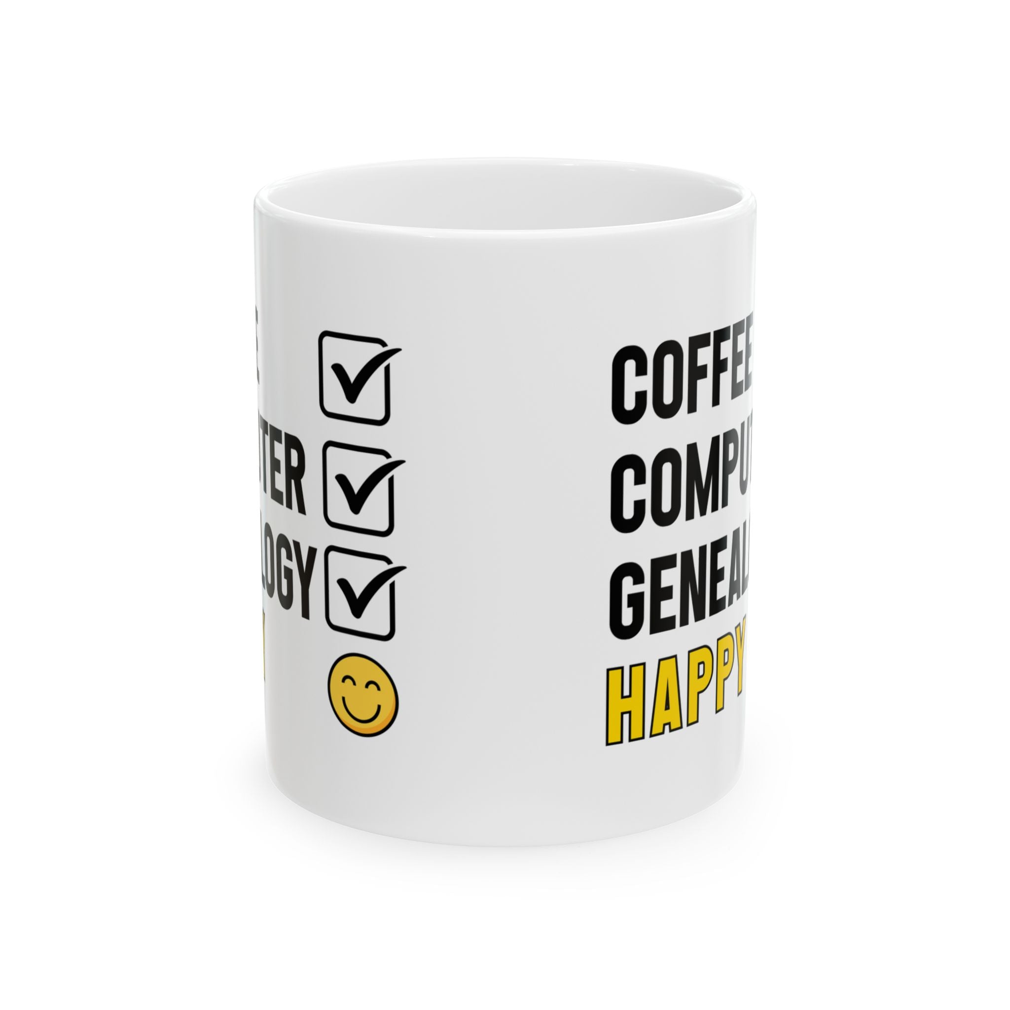 Coffee, Computer, Genealogy, Happy Mug (11oz|15oz) in by Genealogy Keepsakes