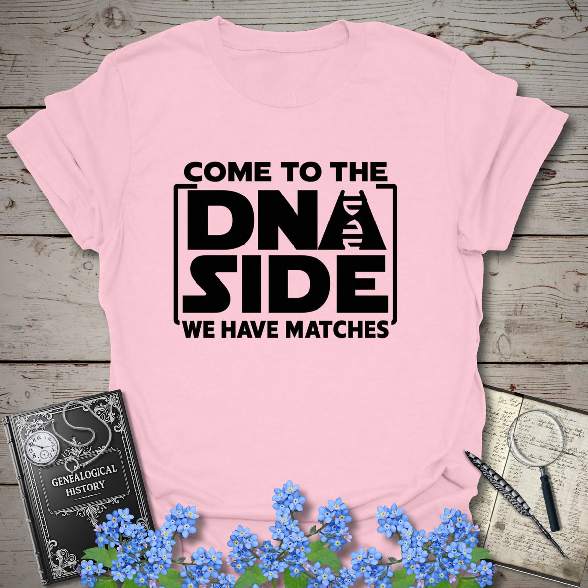 Come To The DNA Side T-Shirt - Genealogy Keepsakes Custom Genealogy Gift - Light Pink S
