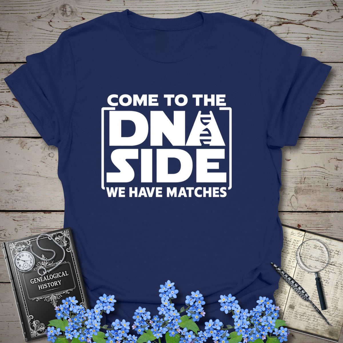 Come To The DNA Side T-Shirt - Genealogy Keepsakes Custom Genealogy Gift - Navy S