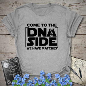 Come To The DNA Side T-Shirt in Sport Grey by Genealogy Keepsakes