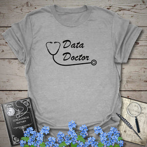 Data Doctor T-Shirt - Genealogy Keepsakes Custom Genealogy Gift - Sport Grey S