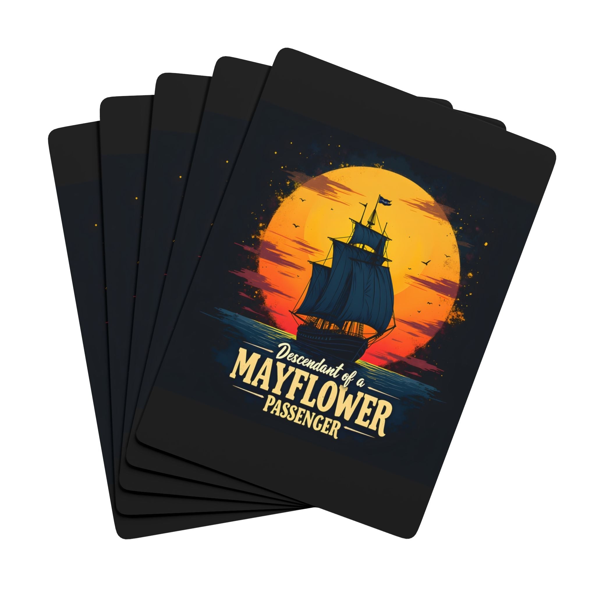 Descendant Of A Mayflower Passenger Playing Cards in 2.5" x 3.5" by Genealogy Keepsakes