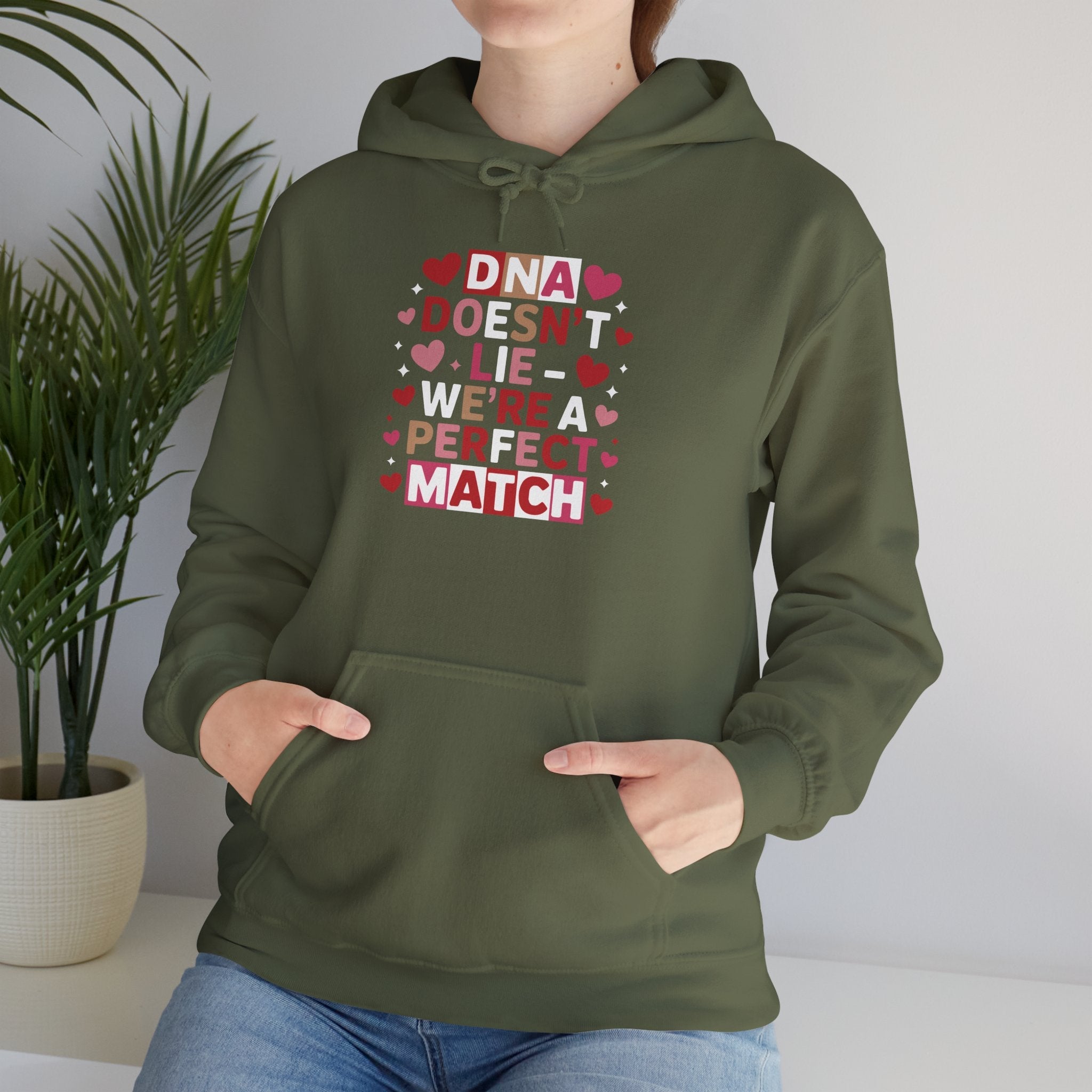 DNA Doesn't Lie - We're A Perfect Match Hoodie in by Genealogy Keepsakes