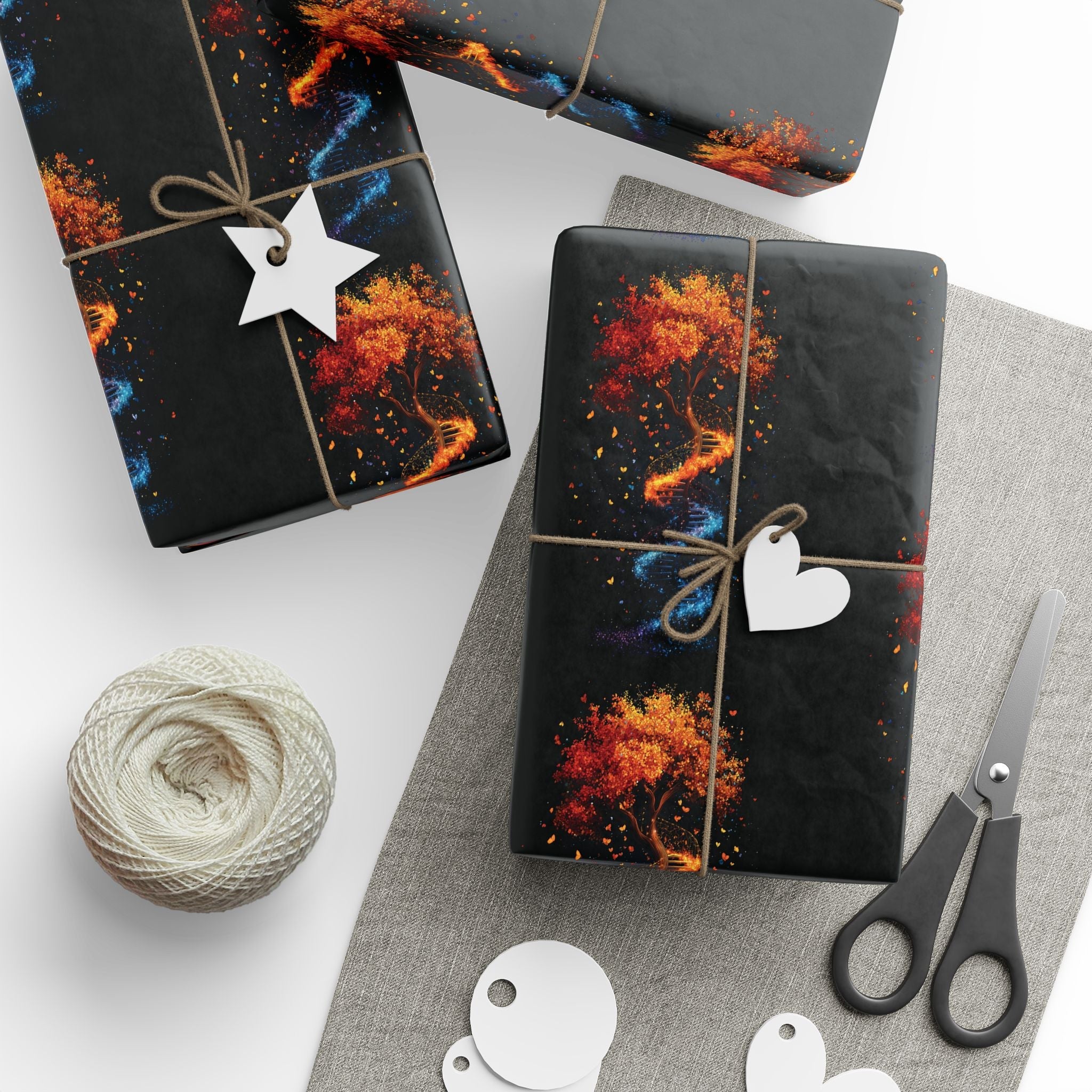 DNA Tree of Life Gift Wrap: Colorful, Modern, Artful Fun! in by Genealogy Keepsakes