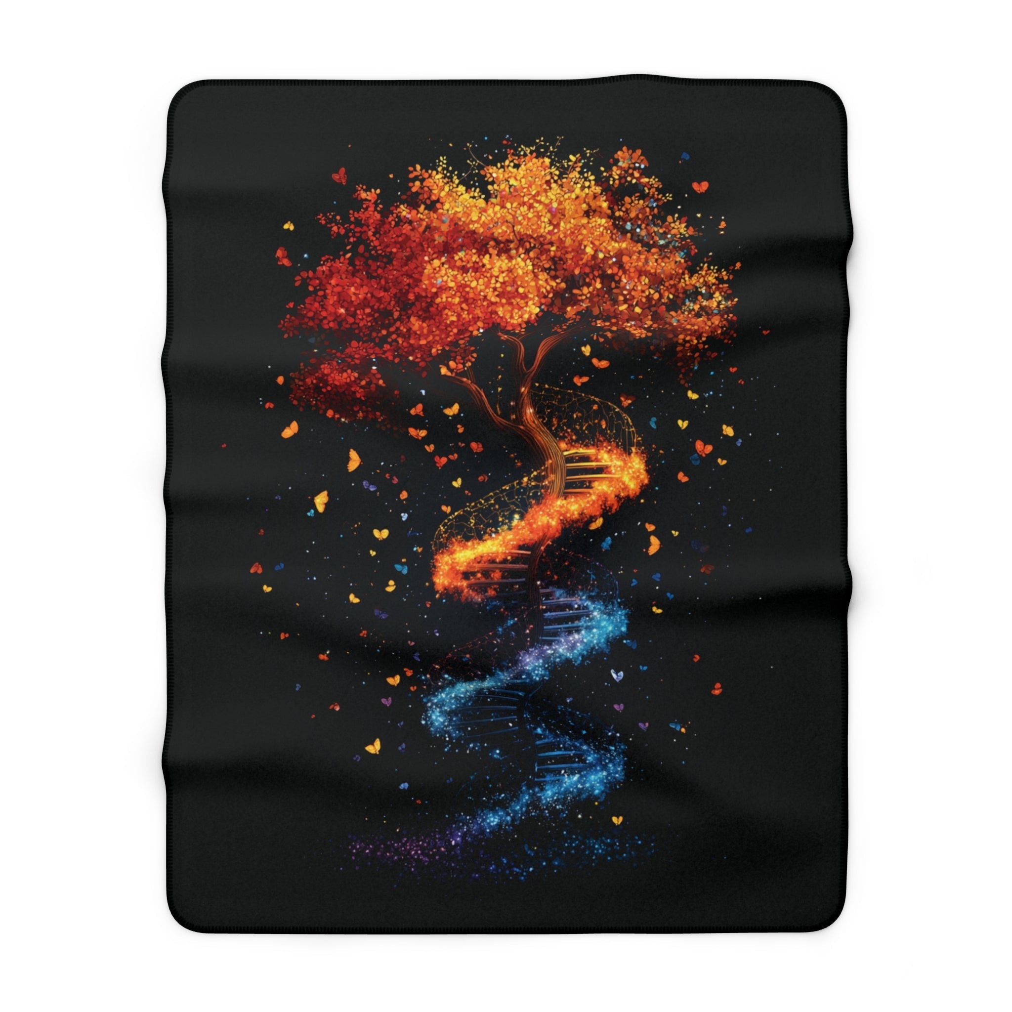 DNA Tree of Life Sherpa Fleece Blanket in 30" × 40" by Genealogy Keepsakes