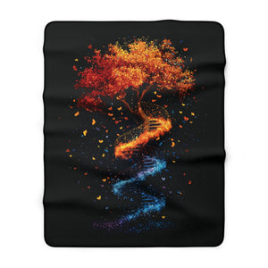 DNA Tree of Life Sherpa Fleece Blanket in 30" × 40" by Genealogy Keepsakes