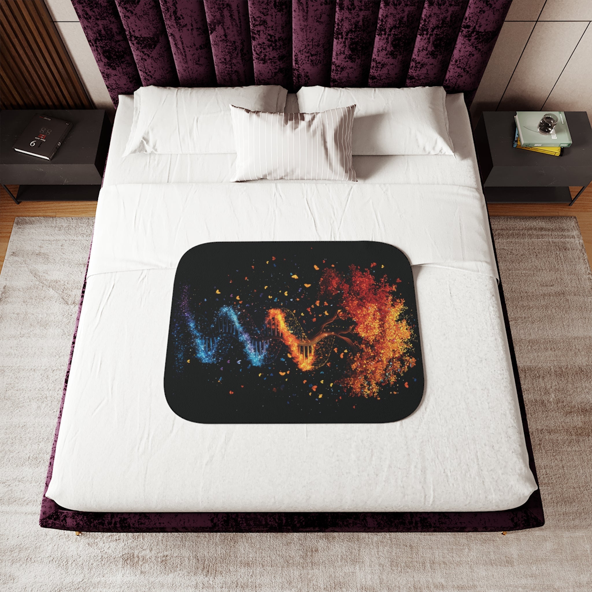 DNA Tree of Life Sherpa Fleece Blanket in 30'' × 40'' by Genealogy Keepsakes