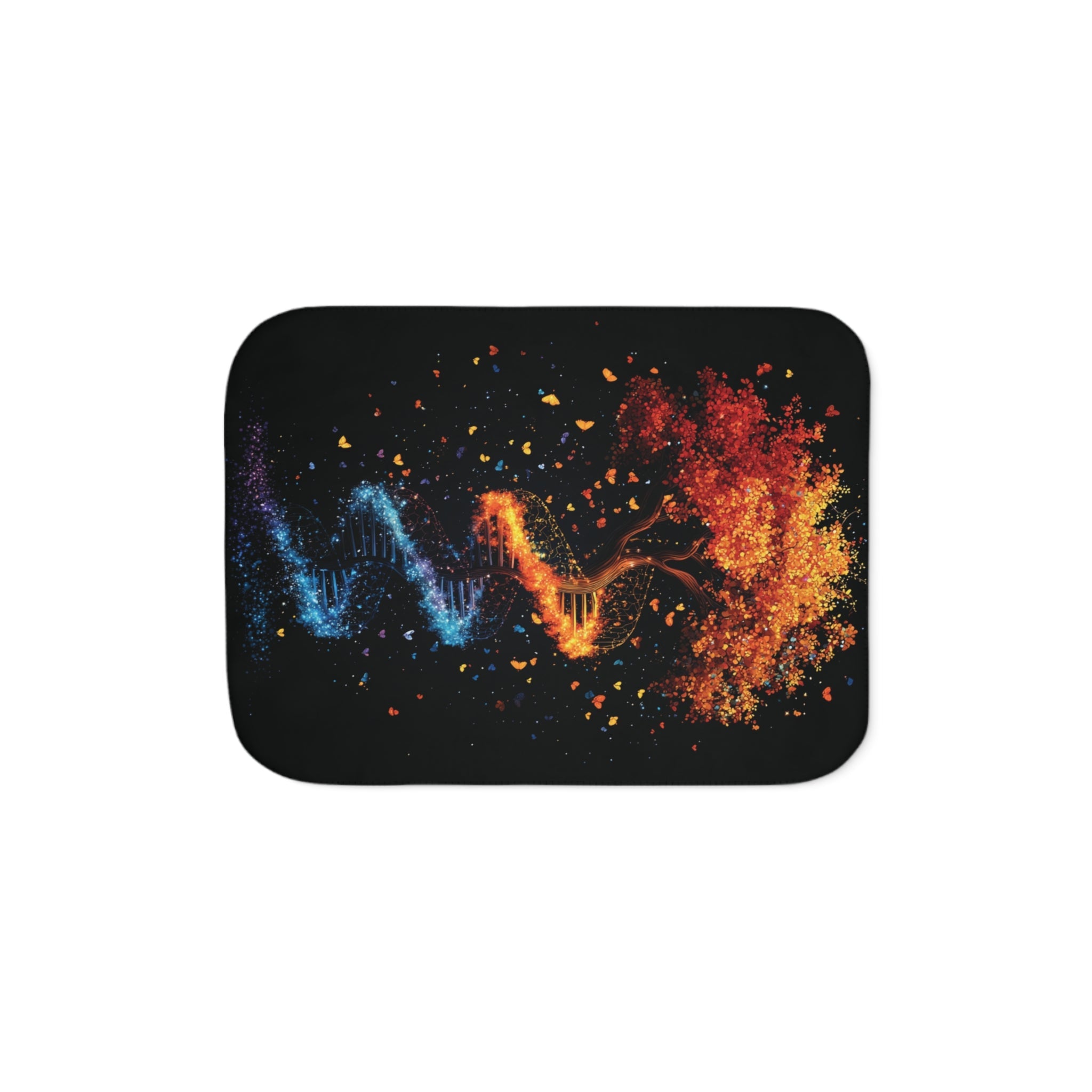 DNA Tree of Life Sherpa Fleece Blanket in 30'' × 40'' by Genealogy Keepsakes