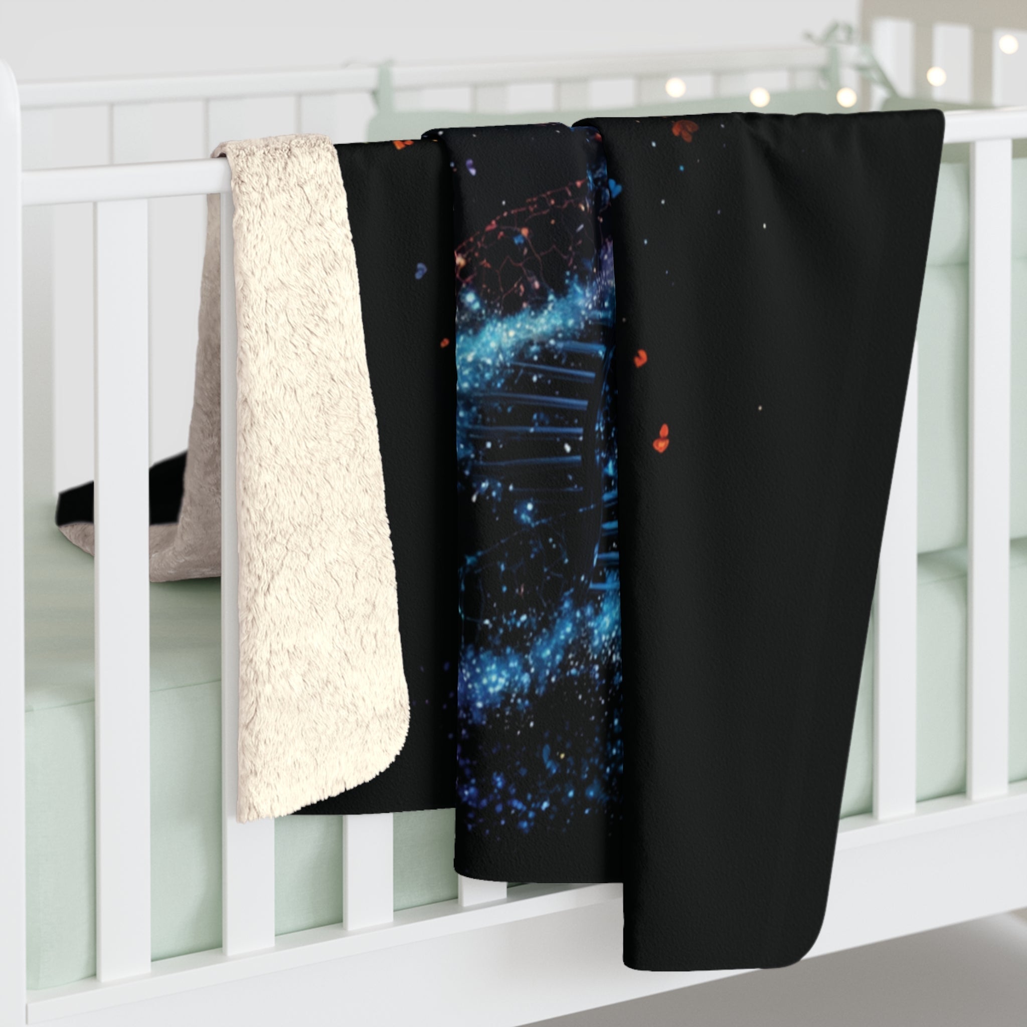 DNA Tree of Life Sherpa Fleece Blanket in 30" × 40" by Genealogy Keepsakes