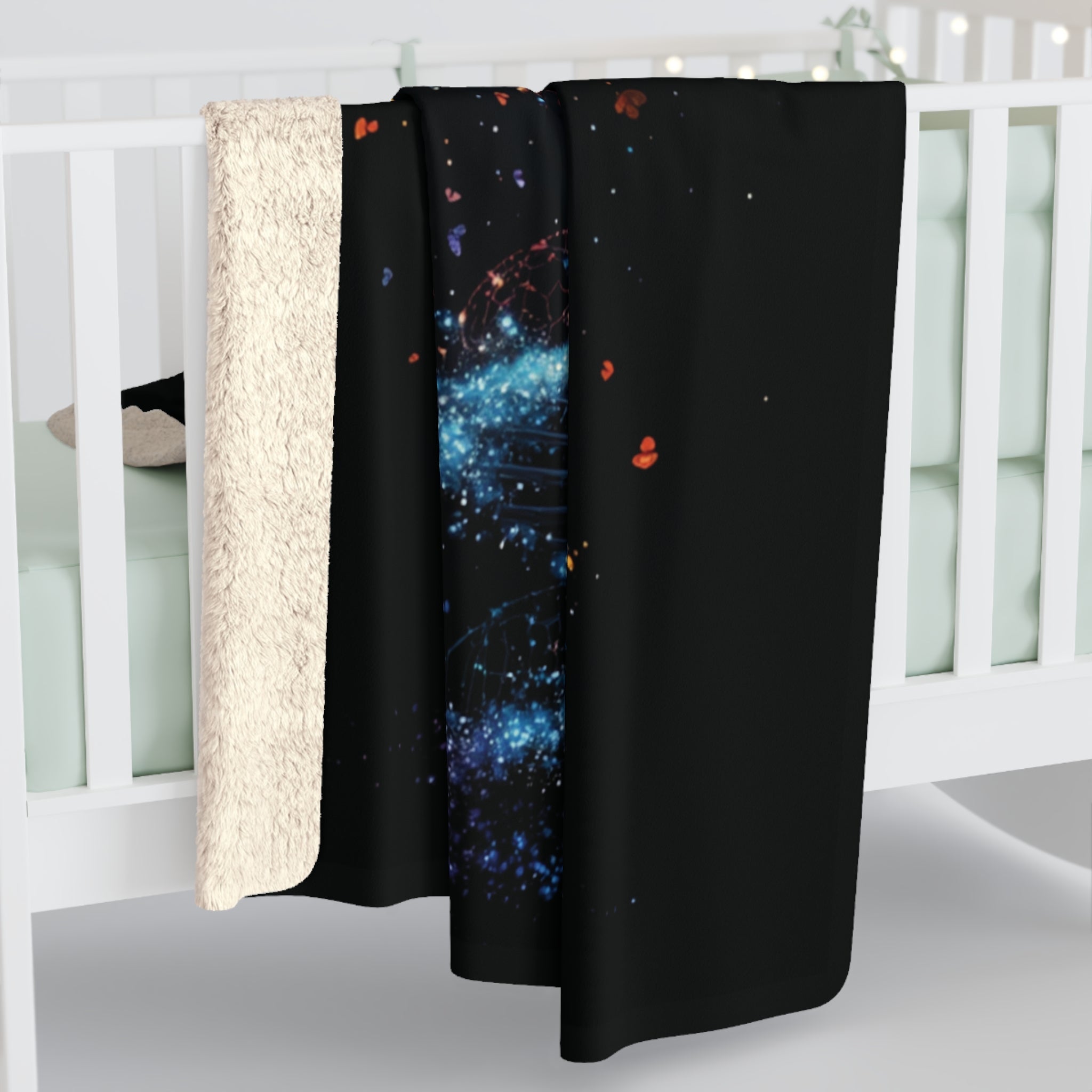 DNA Tree of Life Sherpa Fleece Blanket in 30" × 40" by Genealogy Keepsakes