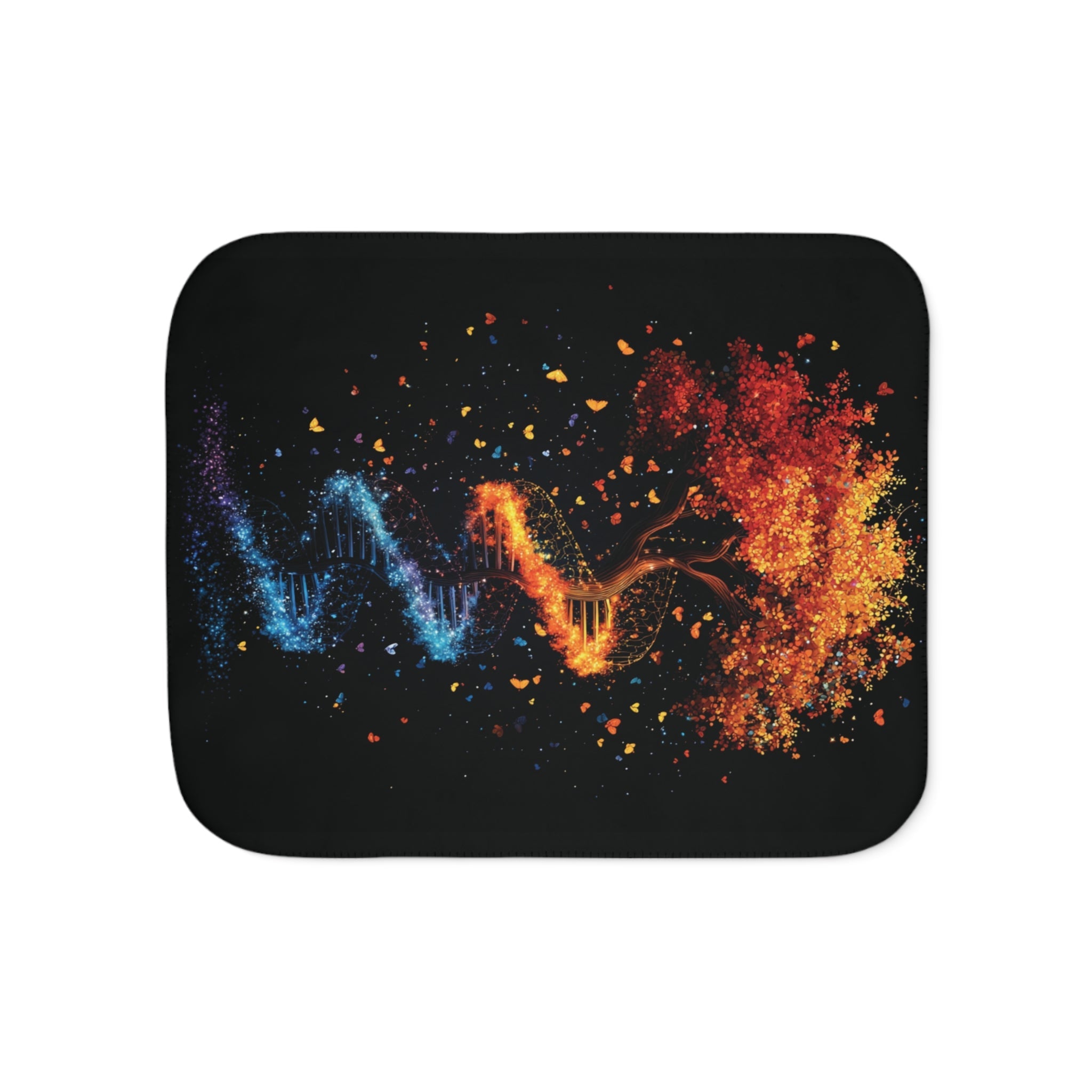 DNA Tree of Life Sherpa Fleece Blanket in 50" × 60" by Genealogy Keepsakes