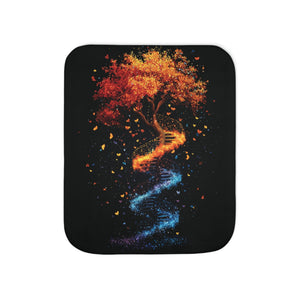 DNA Tree of Life Sherpa Fleece Blanket-50" × 60"