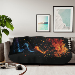 DNA Tree of Life Sherpa Fleece Blanket in 60" × 80" by Genealogy Keepsakes