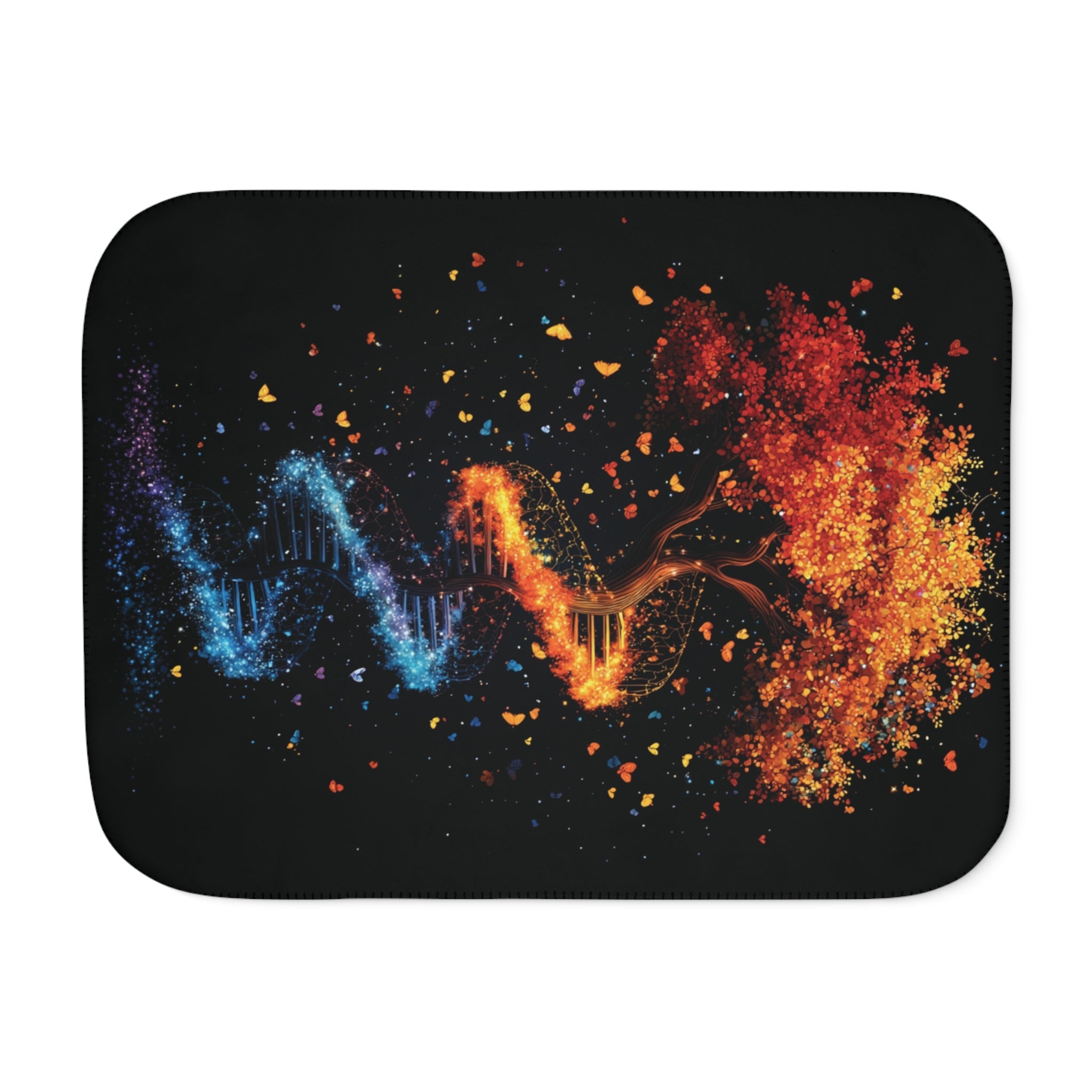 DNA Tree of Life Sherpa Fleece Blanket in 60" × 80" by Genealogy Keepsakes
