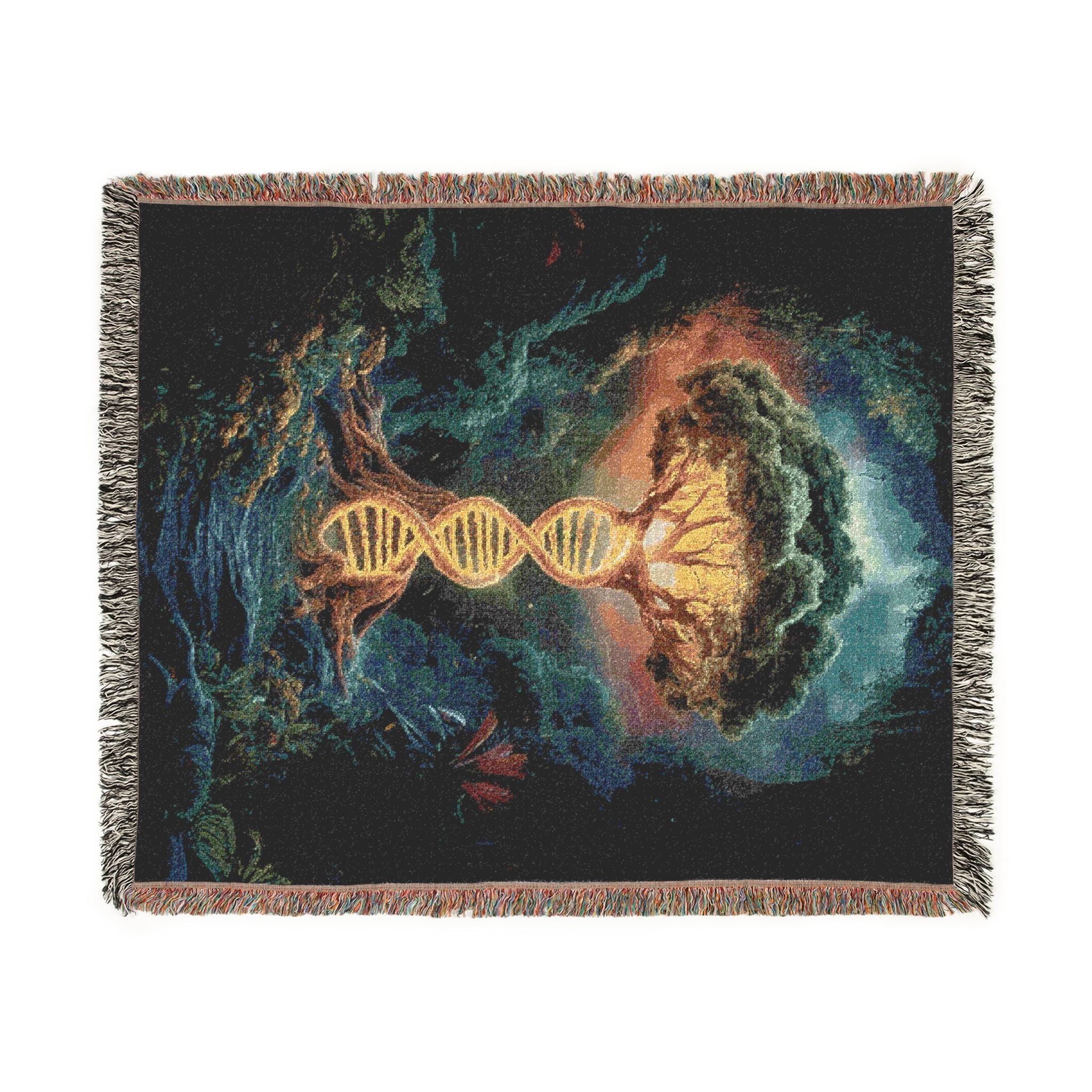 DNA Tree Of Life Woven Blanket in Artwork by Genealogy Keepsakes