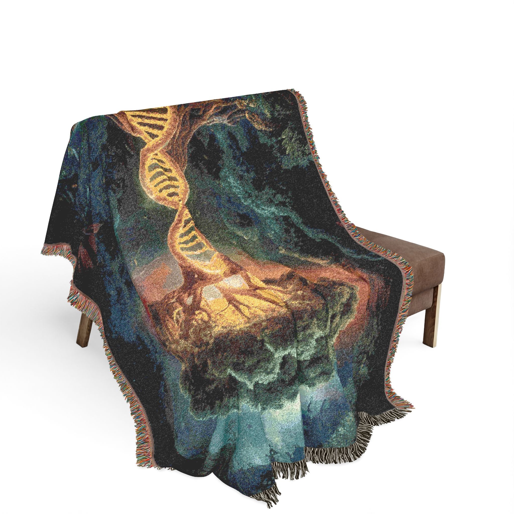 DNA Tree Of Life Woven Blanket in Artwork by Genealogy Keepsakes