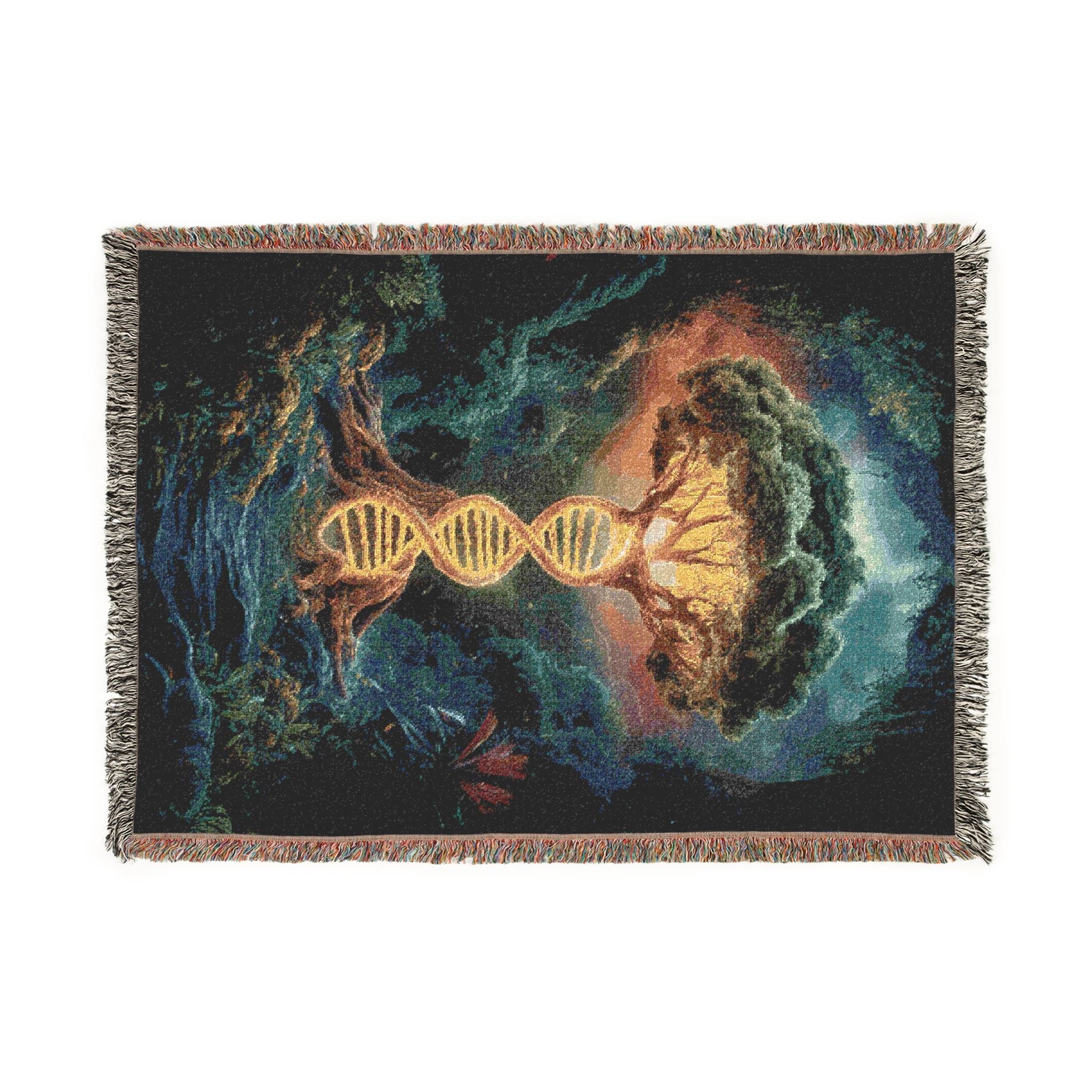 DNA Tree Of Life Woven Blanket in Artwork by Genealogy Keepsakes