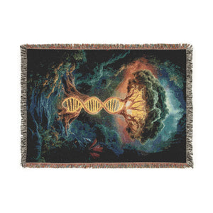 DNA Tree Of Life Woven Blanket in Artwork by Genealogy Keepsakes
