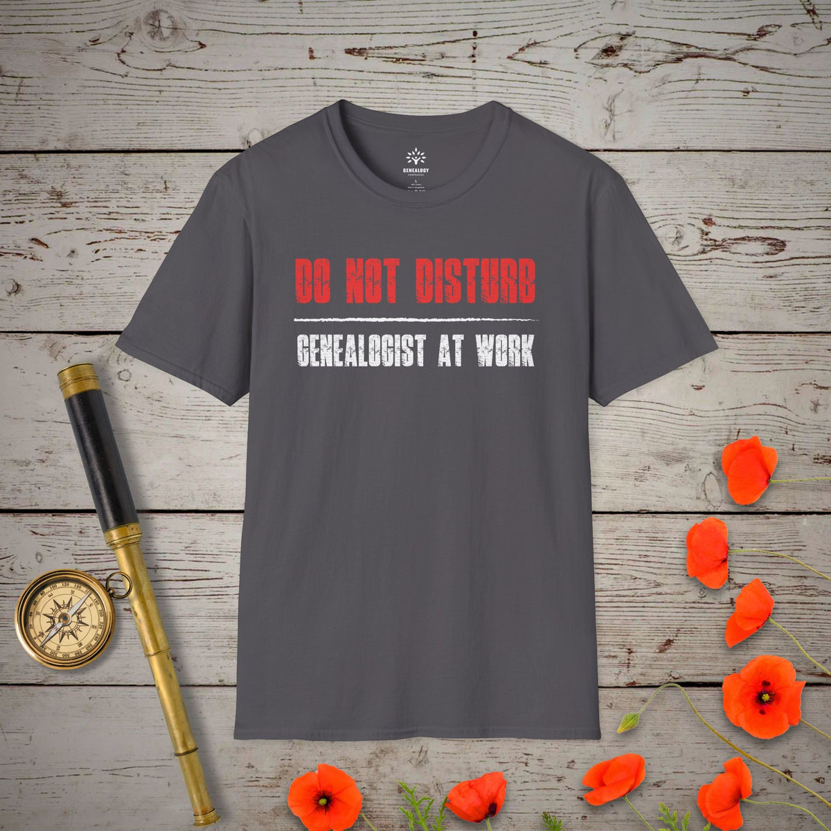 Do Not Disturb T-Shirt - Genealogy Keepsakes Custom Genealogy Gift - Charcoal S