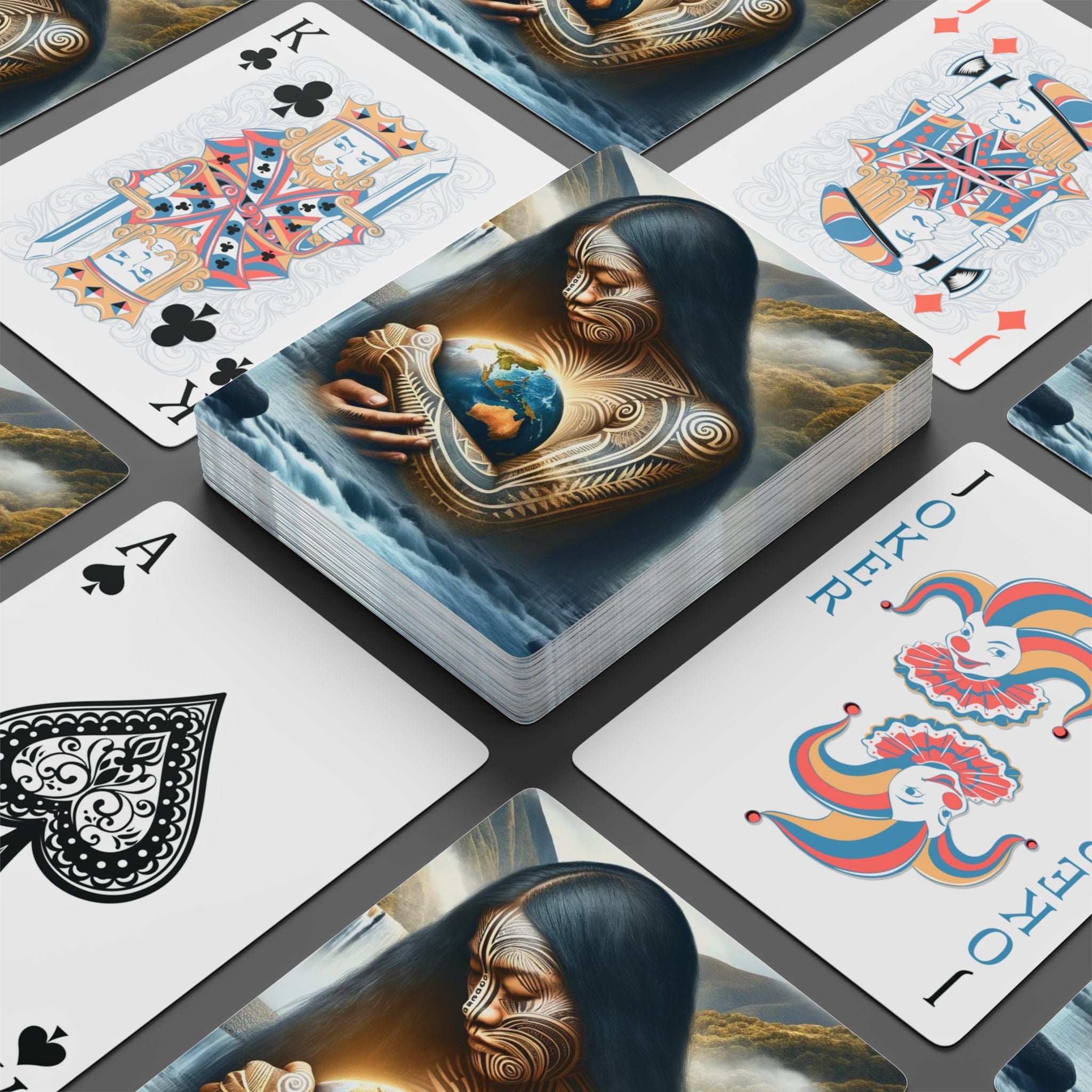 Earth Guardian – Aotearoa New Zealand Art Playing Cards in 2.5" x 3.5" by Genealogy Keepsakes