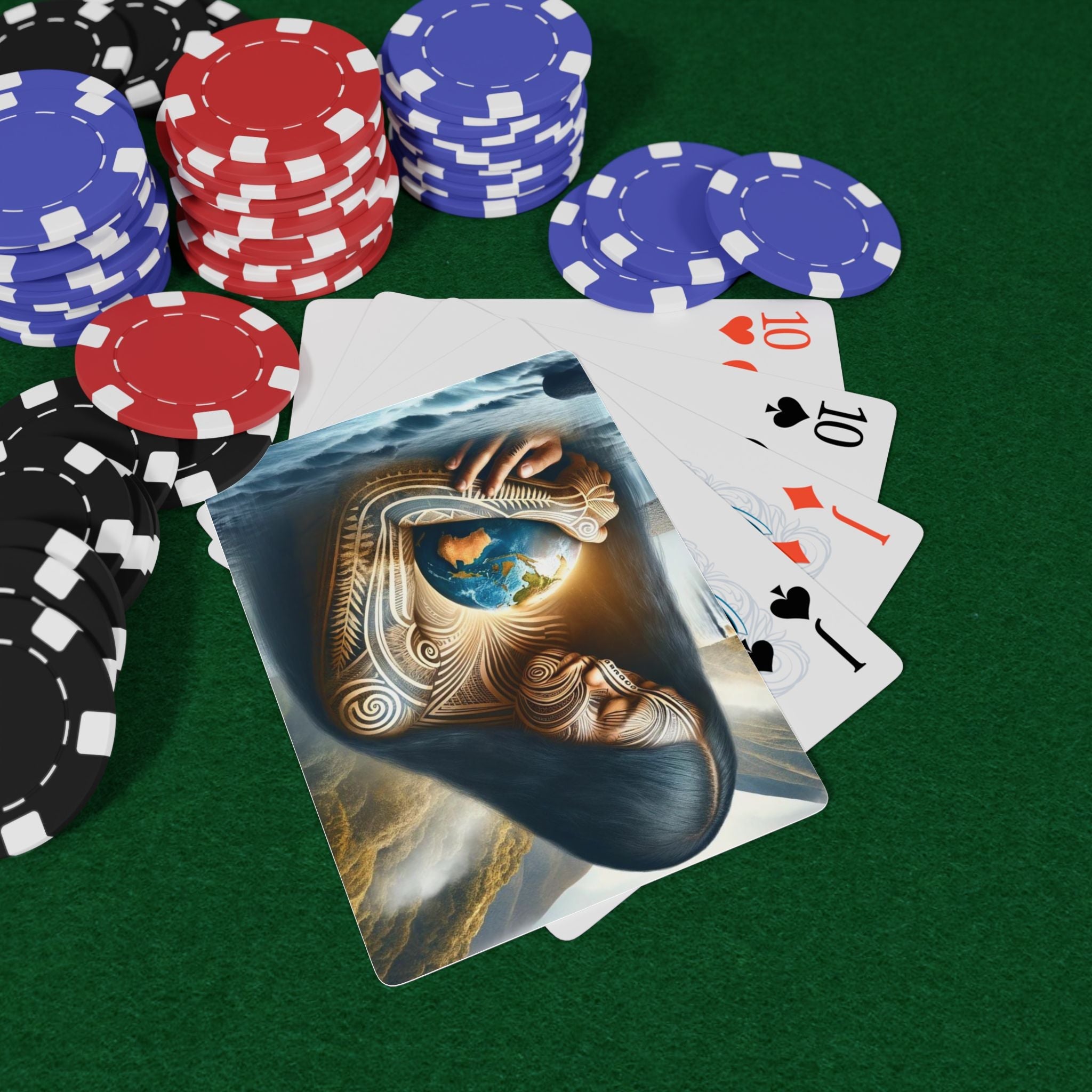 Earth Guardian – Aotearoa New Zealand Art Playing Cards in 2.5" x 3.5" by Genealogy Keepsakes